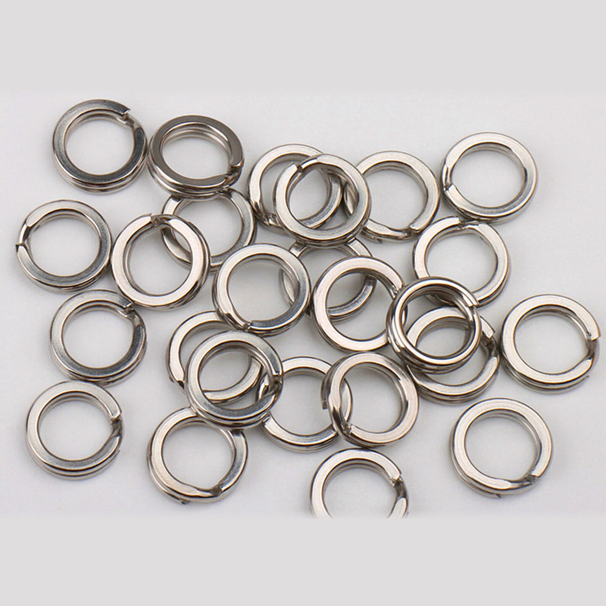 Stainless Steel Flat Split Rings, Sizes #5–#12