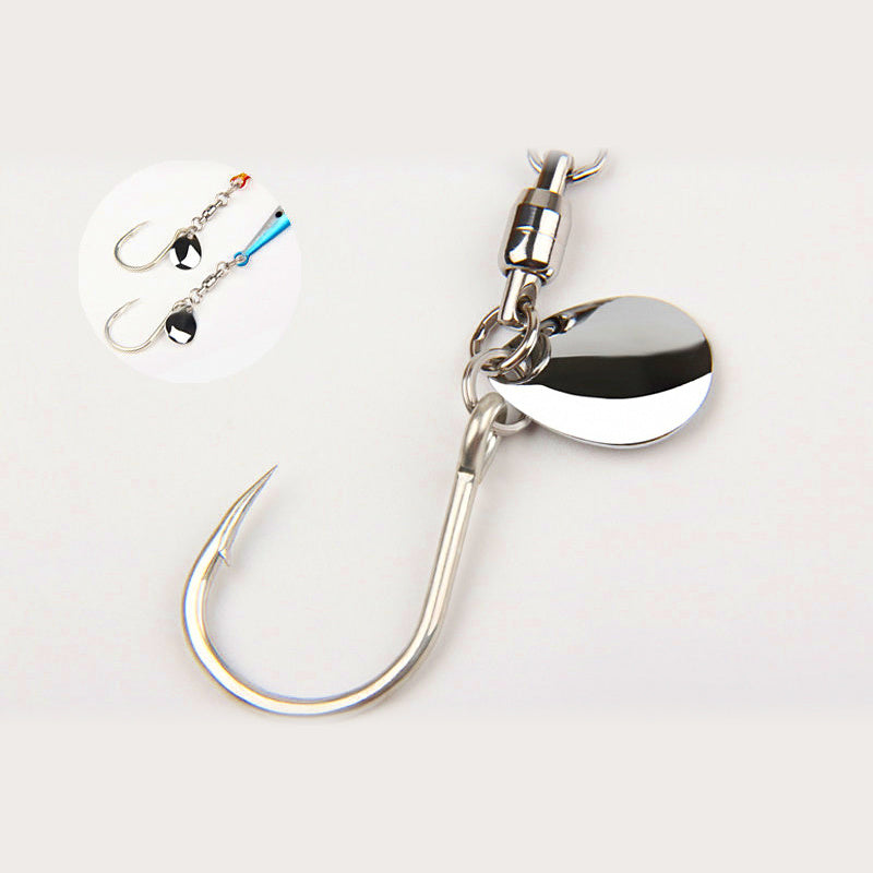 Spinner Blade Single Hook, Bearing Swivel, 1/0–5/0