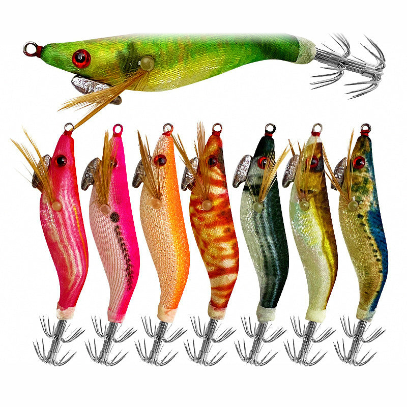 Wood Shrimp Squid Jig, Size 1.8 – Glow Lure