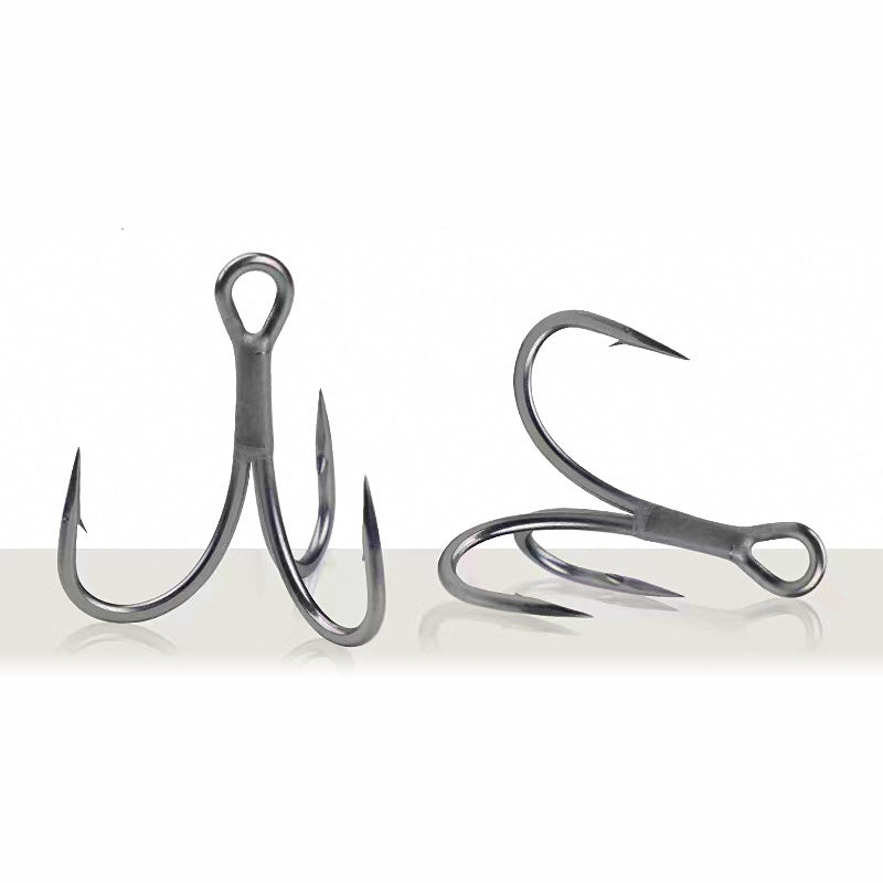 Rust-Resistant Barbed Treble Hooks, Sizes 2–12