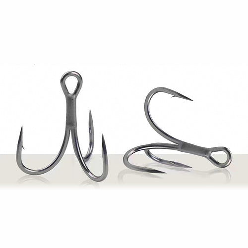 Rust-Resistant Barbed Treble Hooks, Sizes 2–12