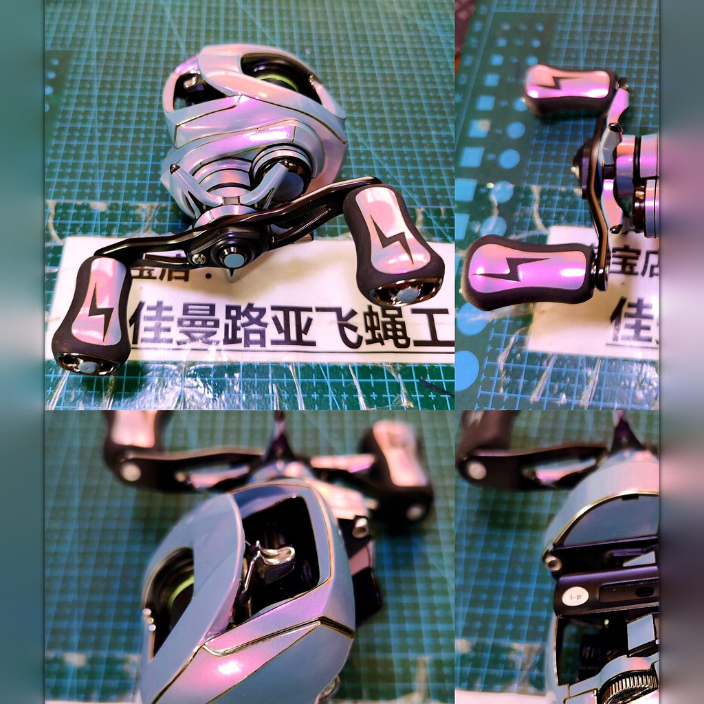 Baitcasting Reel Skin Wrap Stickers for Spool & Handle Knob