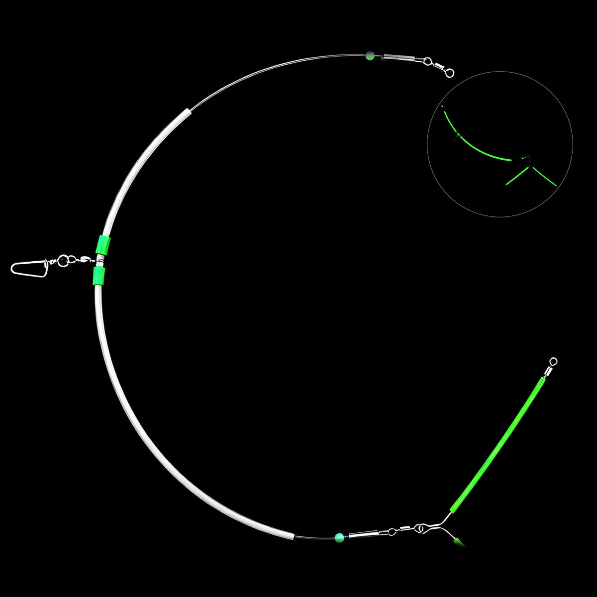 Glow Tube Boom Rig with Swivel, 30 or 40 cm (11.8 / 15.7 in)