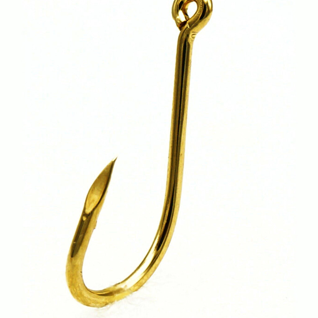 Gold Barbed Fishing Hooks, Bulk Pack, Sizes 0.8–15