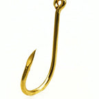 Gold Barbed Fishing Hooks, Bulk Pack, Sizes 0.8–15