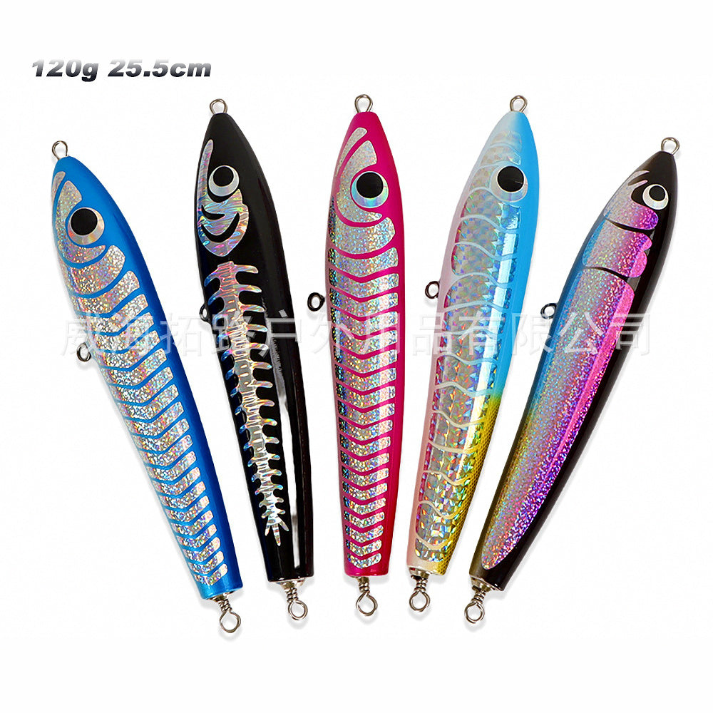 Wooden Pencil Popper Lure, 120 g (4.2 oz), 25.5 cm