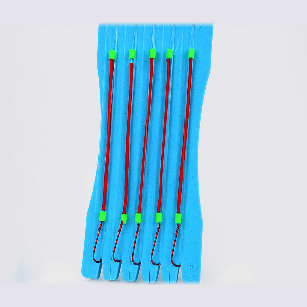 Pre-Tied Hook Leader Rigs, Size 9/10/12, 5-Set Pack