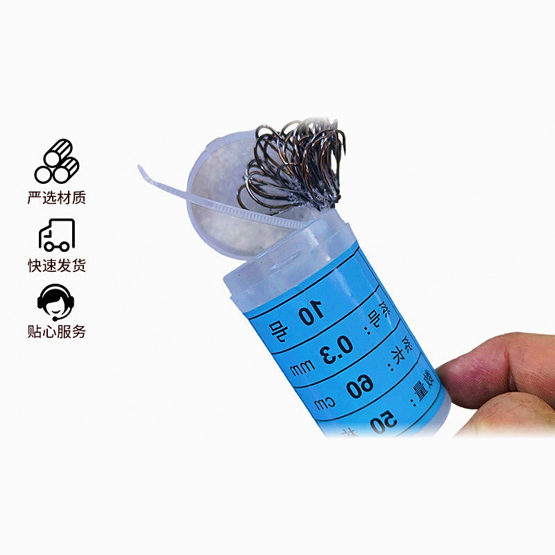 Pre-Tied Barbed Hooks on Line, Tub Pack, Sizes 8–26