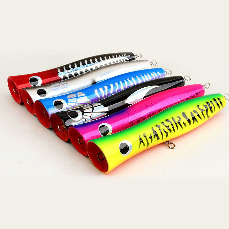 Wooden Floating Popper Lure for Tuna & Mackerel
