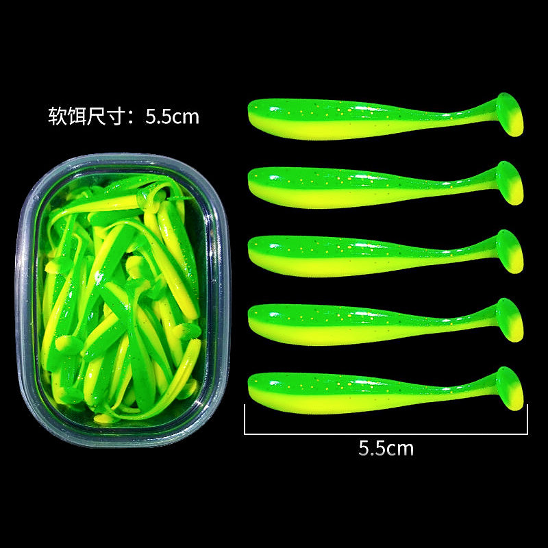 T-Tail Soft Plastic Swimbait Grubs, 5.5–7 cm (2.2–2.8 in)