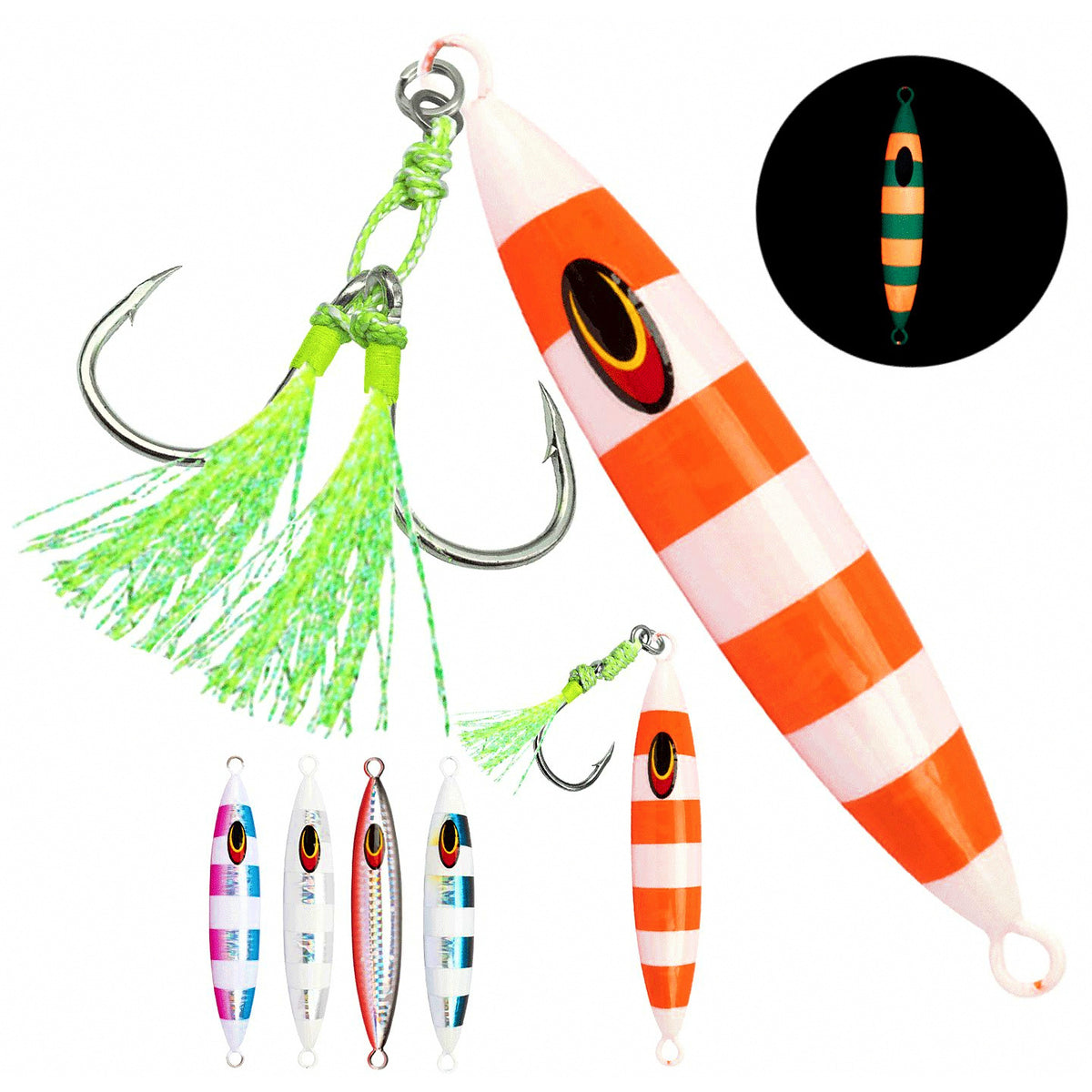 Glow UV Slow Pitch Jig, 200–500 g (7–18 oz)