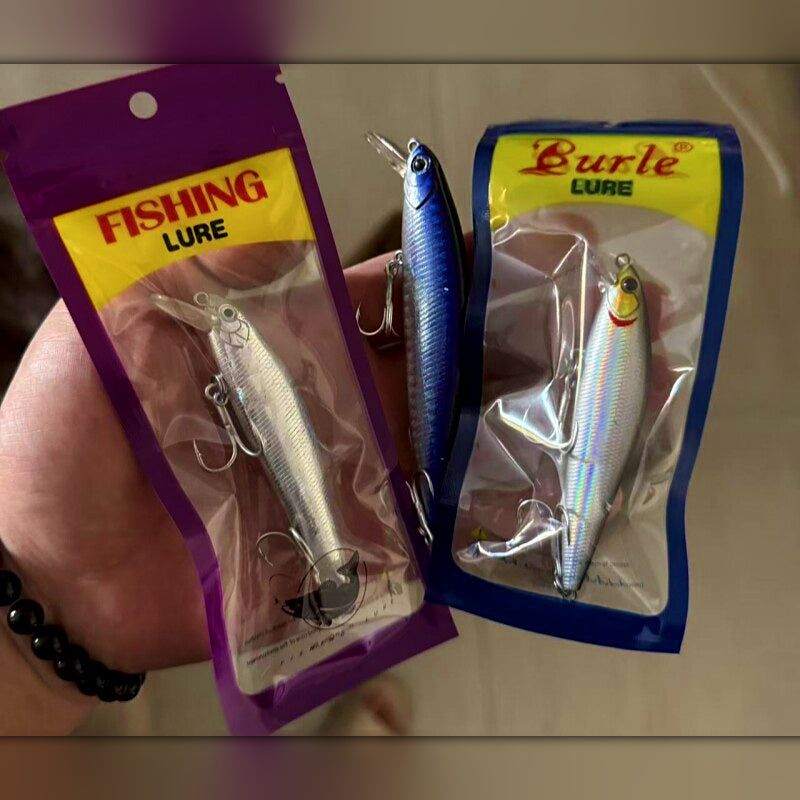 Casting Lure, Silver Knife & White Strip, 7–14 g (0.25–0.5 oz)