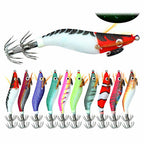 Glow Mini Wood Shrimp Squid Jig, Sizes 1.5 / 1.8 / 2.2