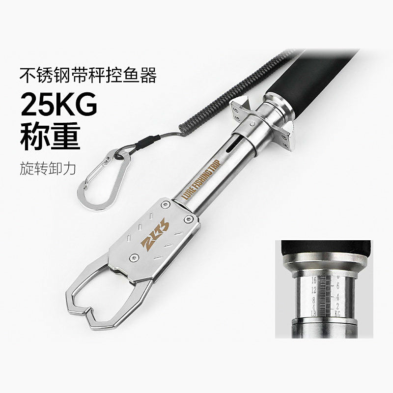 Stainless Steel Fish Gripper with Optional Scale, 31 cm (12.2 in)
