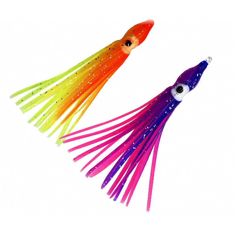 Glow Octopus Squid Skirt Soft Lure, 5-12 cm (2-4.7 in), 5-Pack
