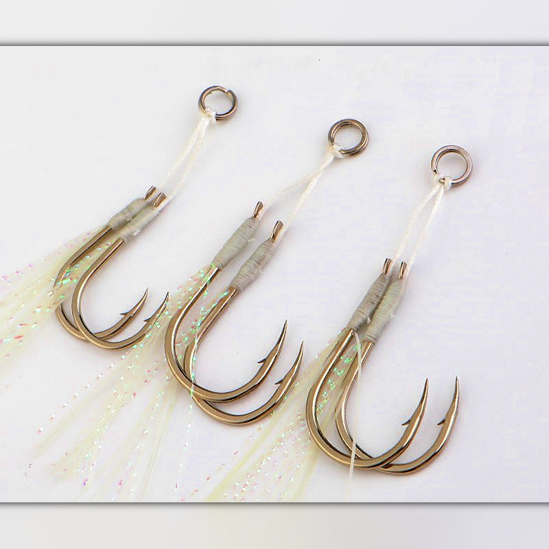 Glow Barbed Single Jig Hook, Sizes #10–#18