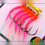 Glow Fish Skin Hooks for Saltwater, 1/0–2/0, 10 Pack
