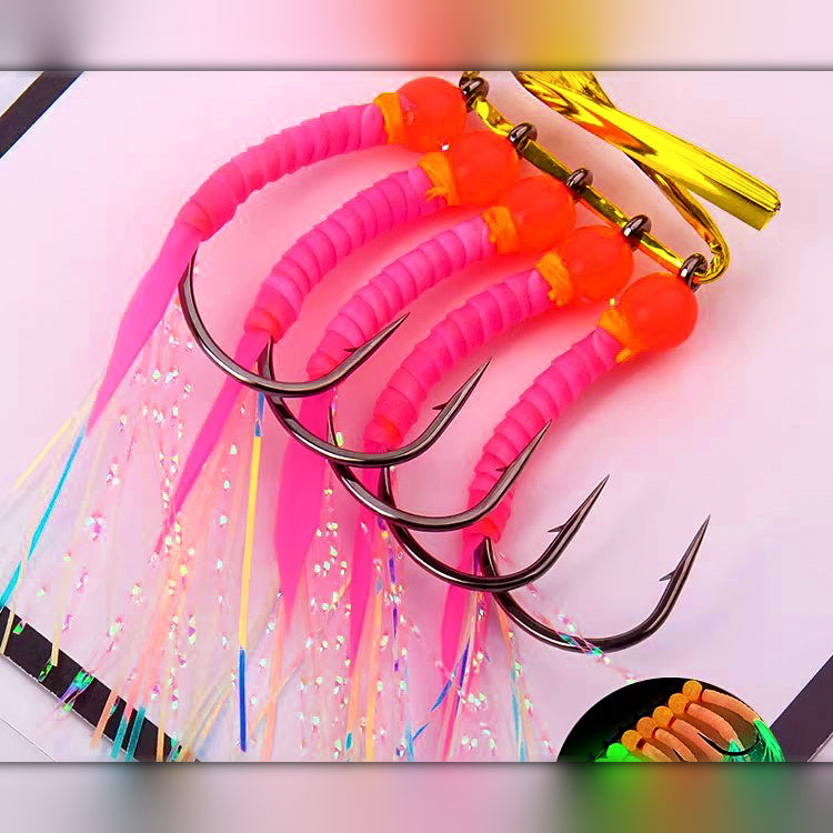 Glow Fish Skin Hooks for Saltwater, 1/0–2/0, 10 Pack