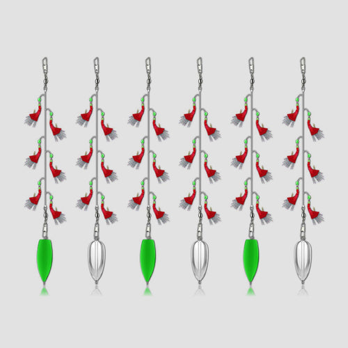 Fish Skin String Hook Rigs, Bionic Bait Hooks, Sizes 4–20
