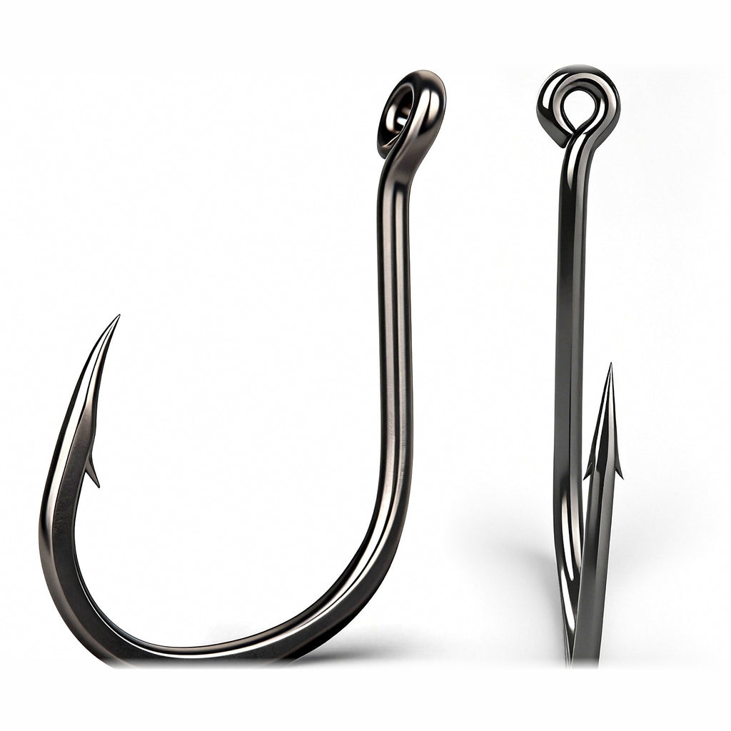 Iseama Tube-Eye Barbed Bait Hooks, Bent Point, Sizes 1–22
