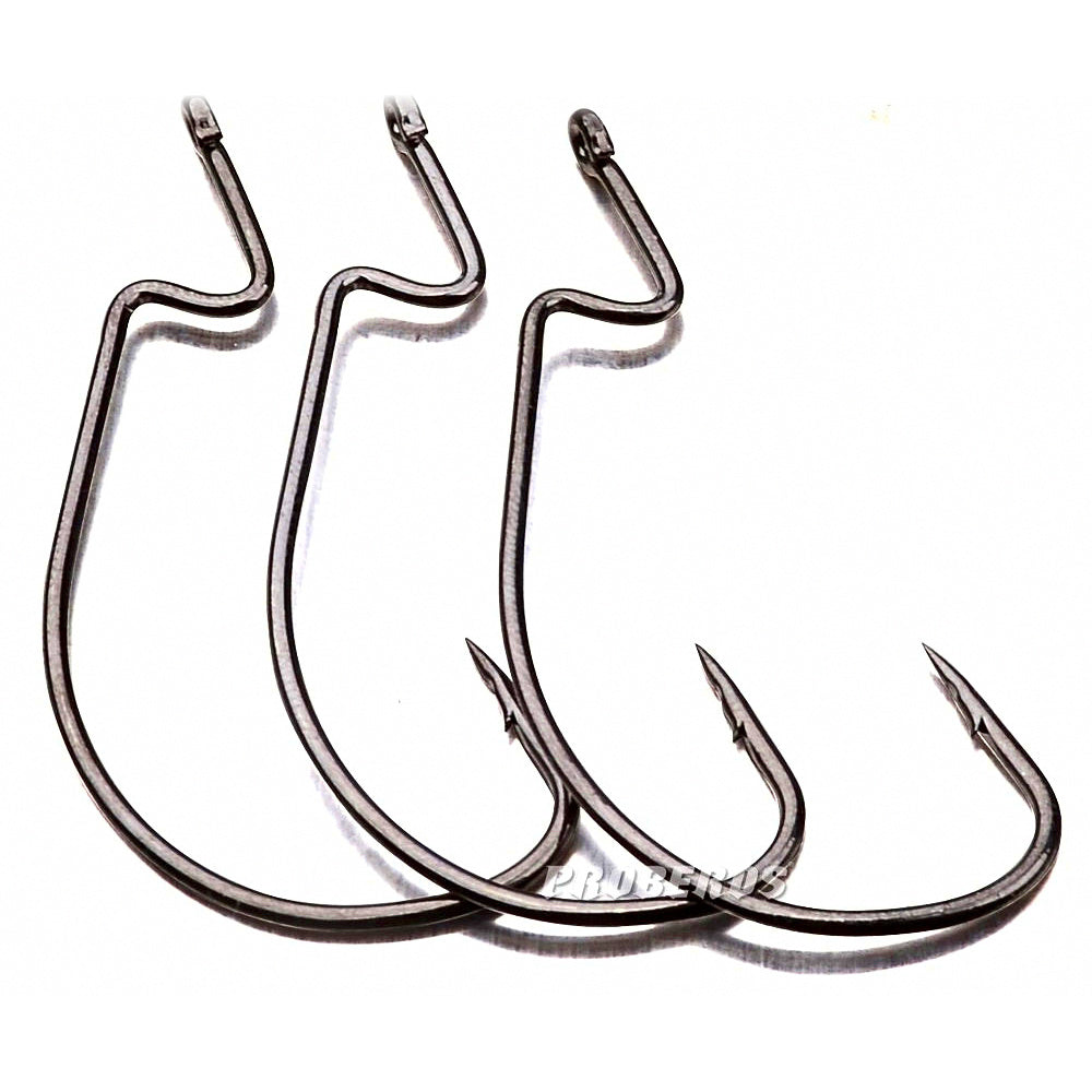 Texas Rig Crank Hooks for Soft Baits, 50 Pcs, 1/0–5/0