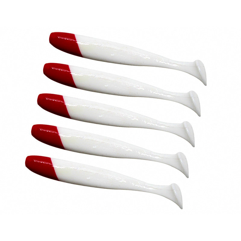 Red Head White Paddle Tail Soft Swimbait, 5.5–12 cm (2.2–4.7 in)