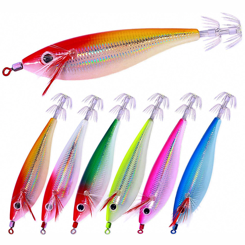 Glow Wood Shrimp Squid Jig, 10 cm 10 g (0.35 oz)