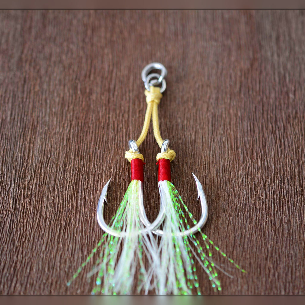 Double Assist Hooks for Jigs, Sizes 1/0–5/0