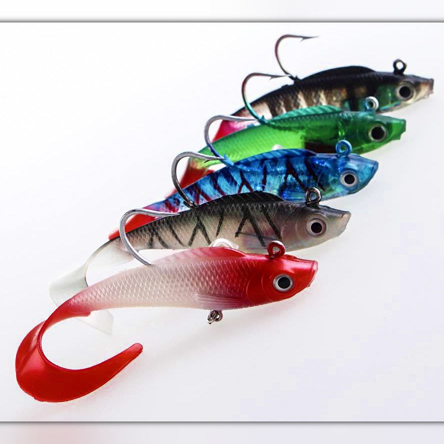 Curly Tail Soft Bait with Lead Head, 9 g and 16 g