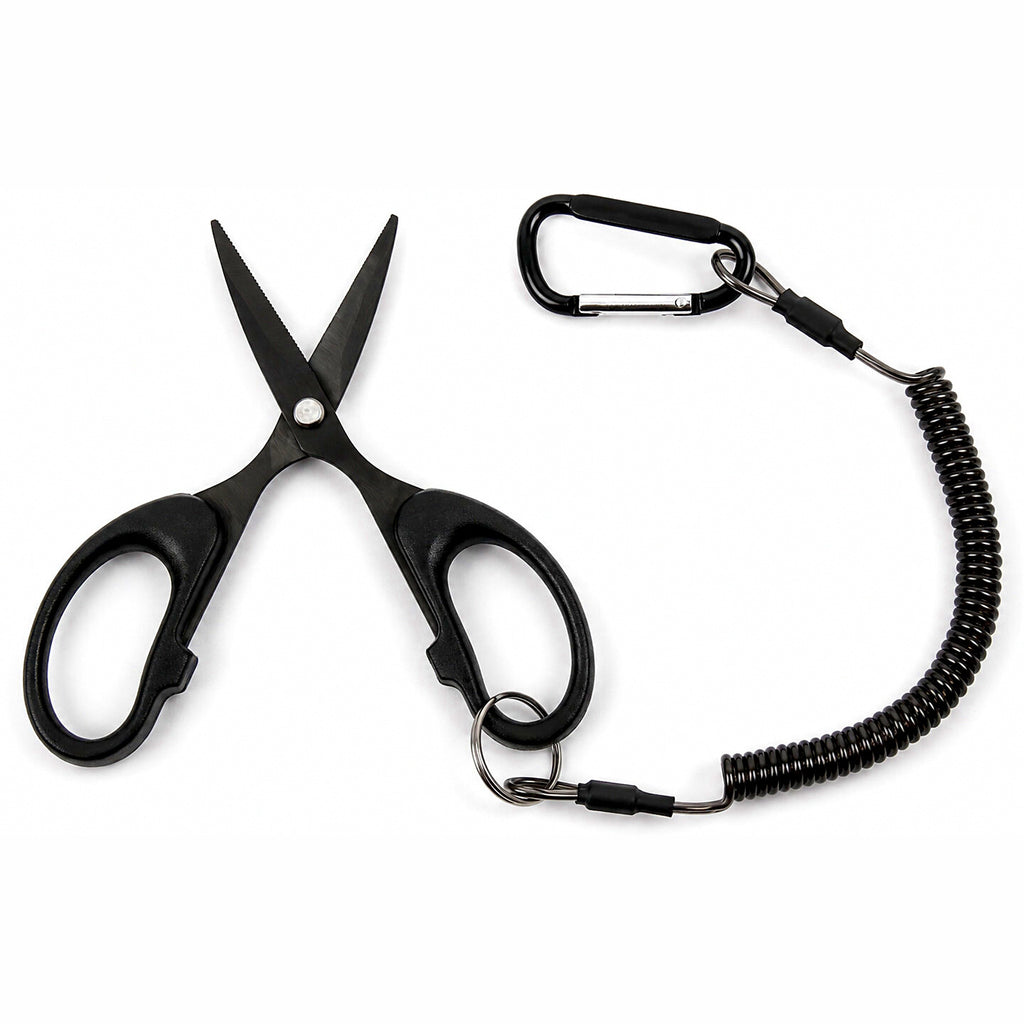 Braided Line Fishing Scissors, Black Titanium Stainless Steel