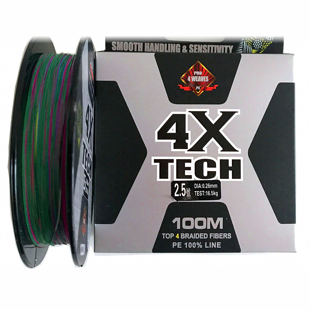 4-Strand PE Braided Line, 100 m (109 yd), 10 m Color