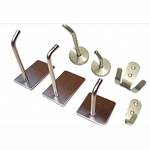 Stainless Steel Adhesive Kitchen Utensil Hooks, No-Drill