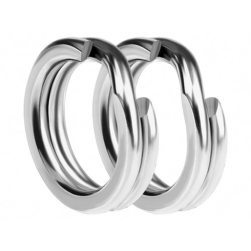 304 Stainless Steel Split Rings, Flat Double Ring, 25 pcs