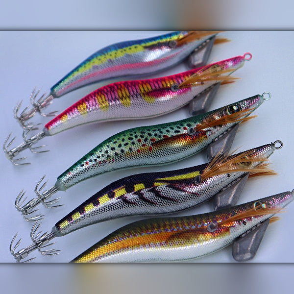 Wood Shrimp Squid Jig, No. 3.0, Luminous Squid Hook