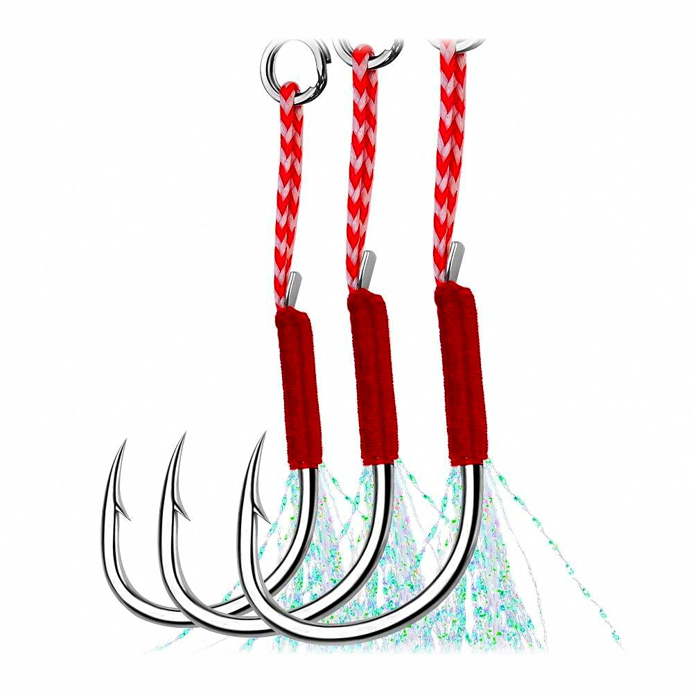 Barbed Single Feather Hook, High Carbon Steel