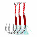 Barbed Single Feather Hook, High Carbon Steel