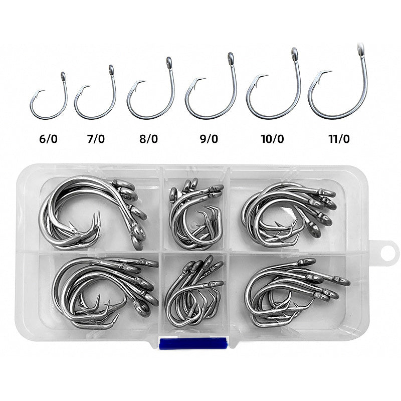 Stainless Steel Circle Hook Assortment, 30 Pc Box