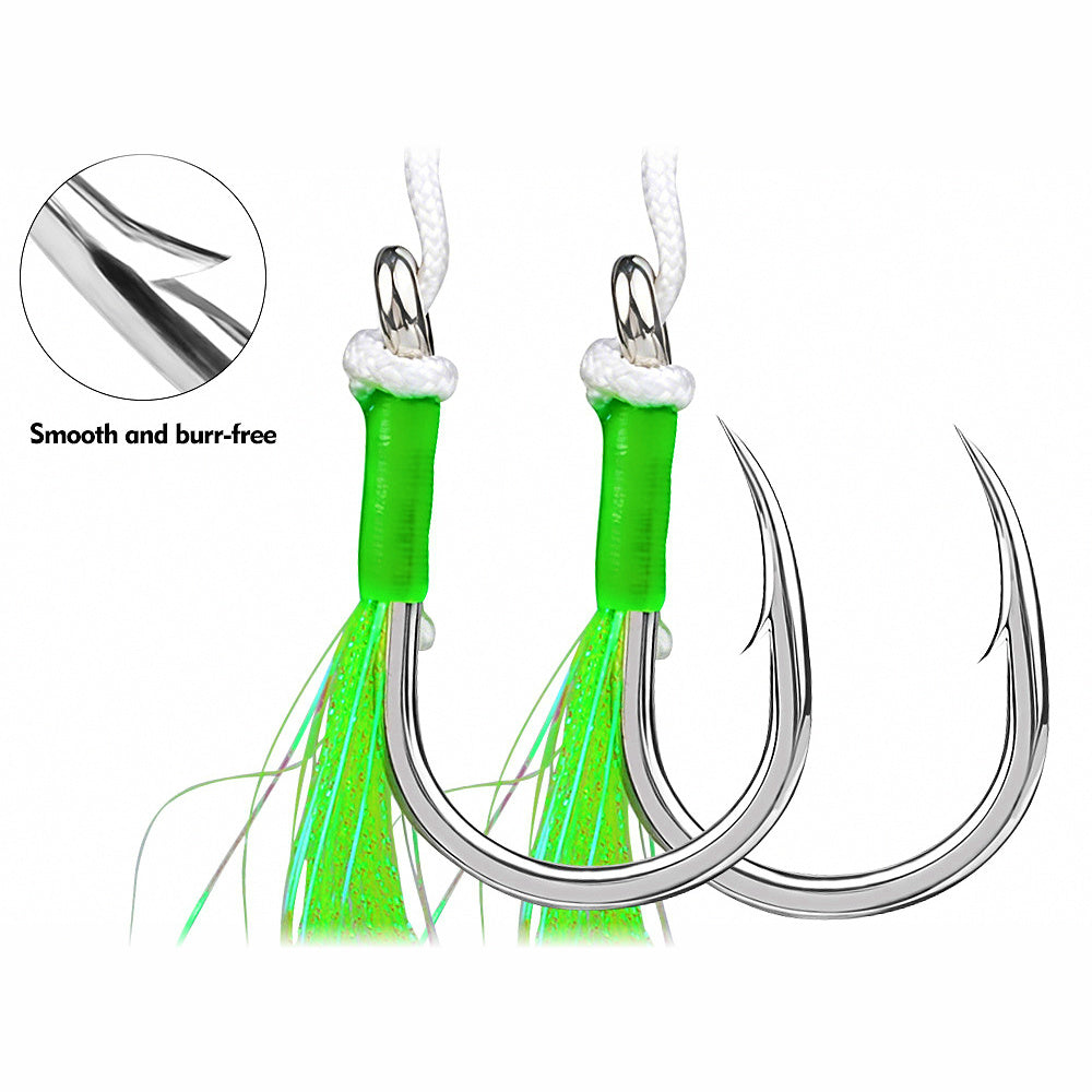 Single Assist Hooks for Jigs, Sizes 3/0–13/0, 2-Pack