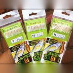 White Fish Skin Sabiki Rig, 10 Hooks, Sizes 3–14