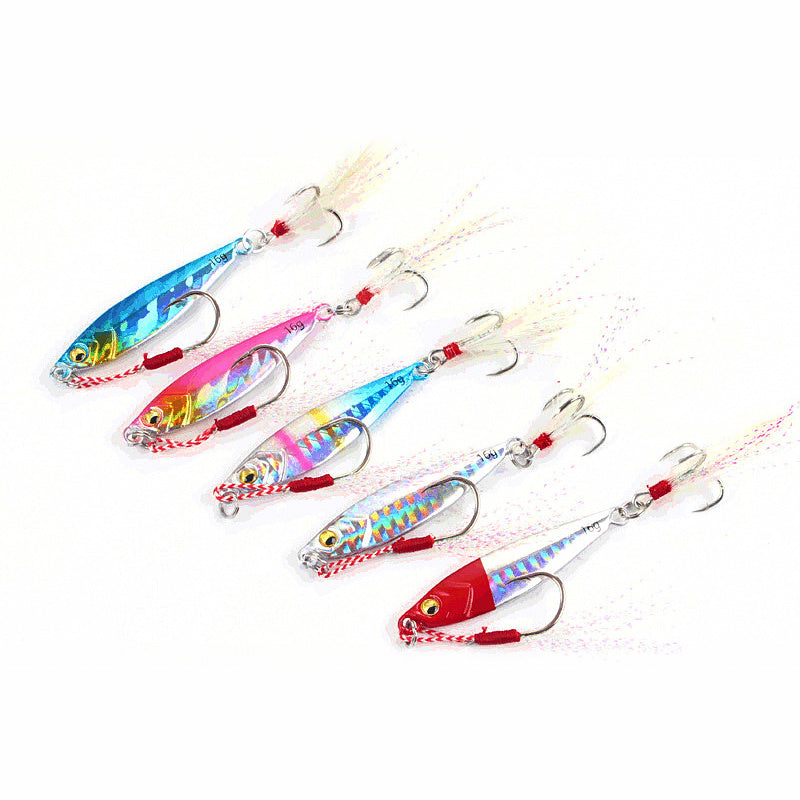 Casting Metal Jig with Dressed Hooks, 8–25 g (0.3–0.9 oz)