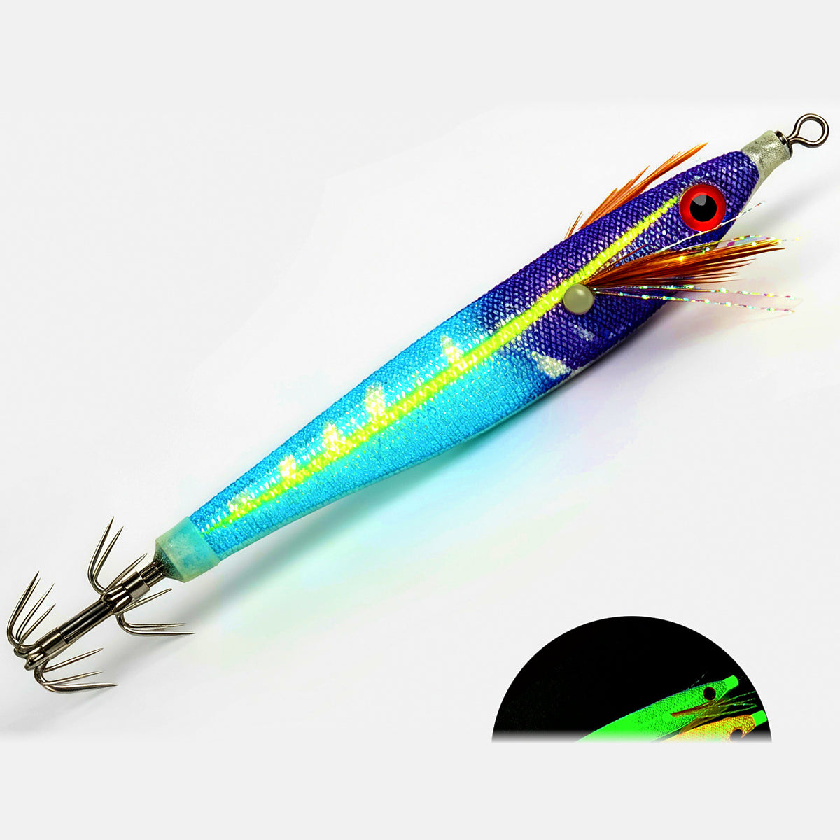 Wooden Squid Jig with Umbrella Hook, 6 g (0.21 oz)