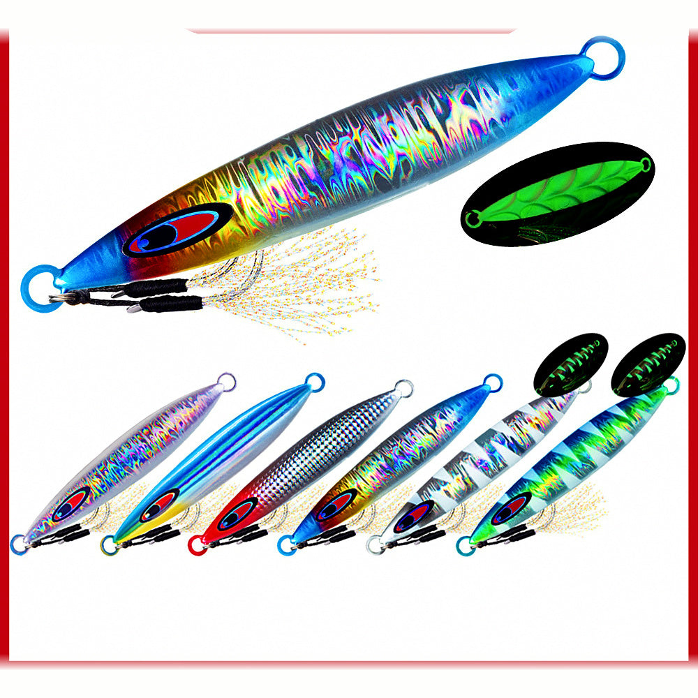 Slow Pitch Metal Jig, 40–200 g (1.4–7.1 oz), 6 Colors
