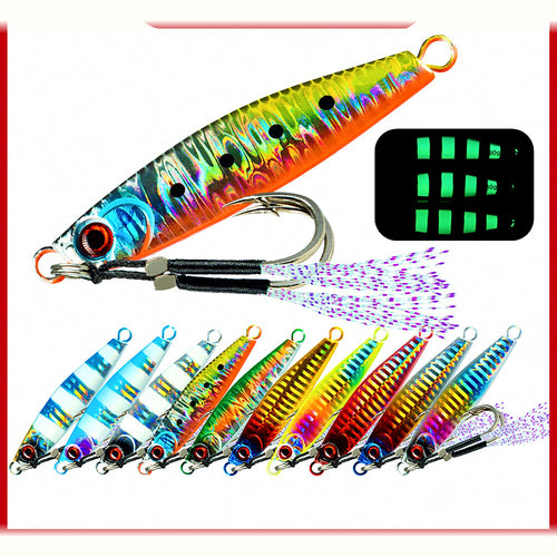 Casting Metal Jig, 40–80 g (1.4–2.8 oz), Glow Options