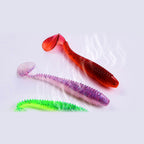 T-Tail Ribbed Soft Plastic Worm, 3.5–7.5 cm (1.4–3 in)