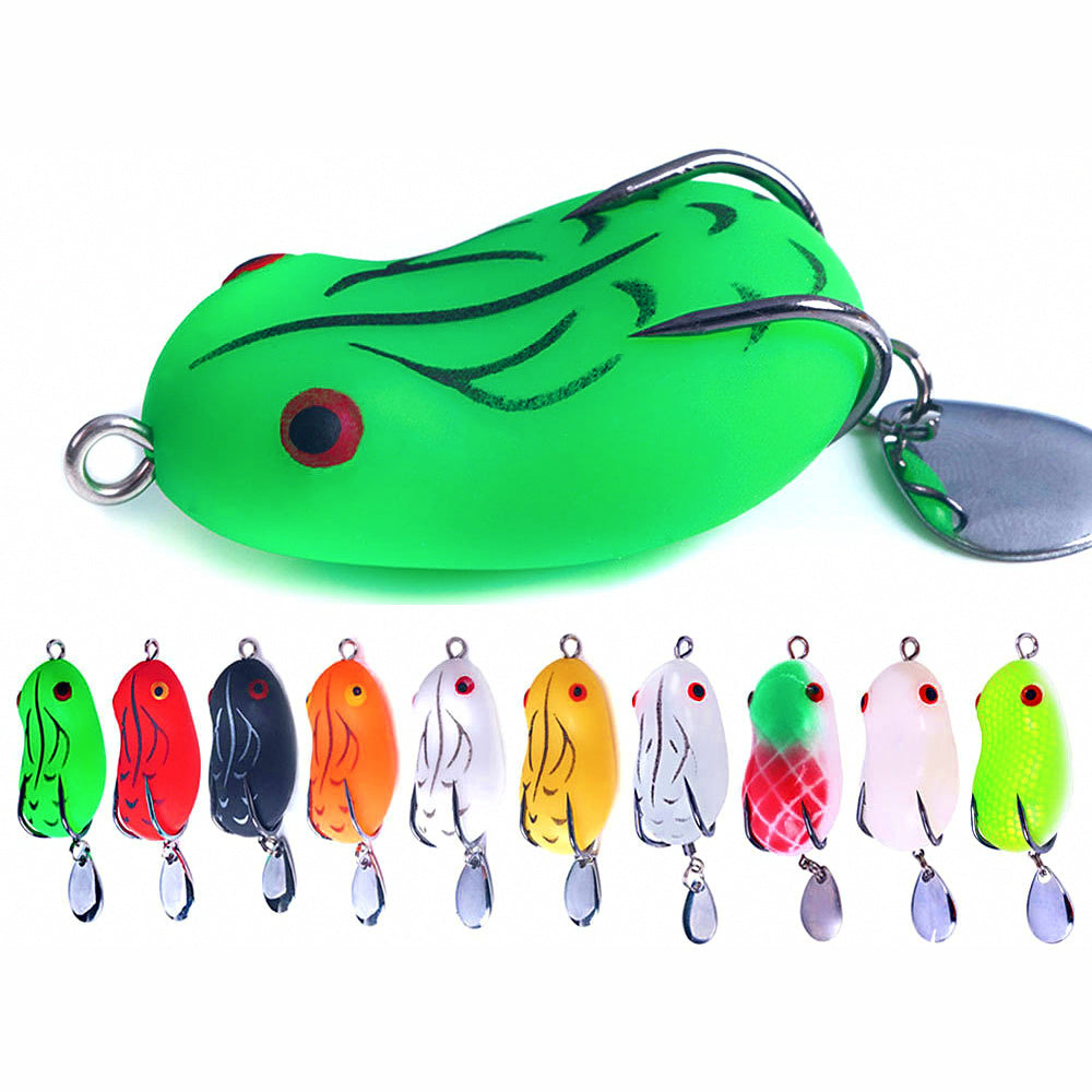 Weedless Frog Lure, Double Hook, 4.2 & 5.5 cm (8 g / 12 g)