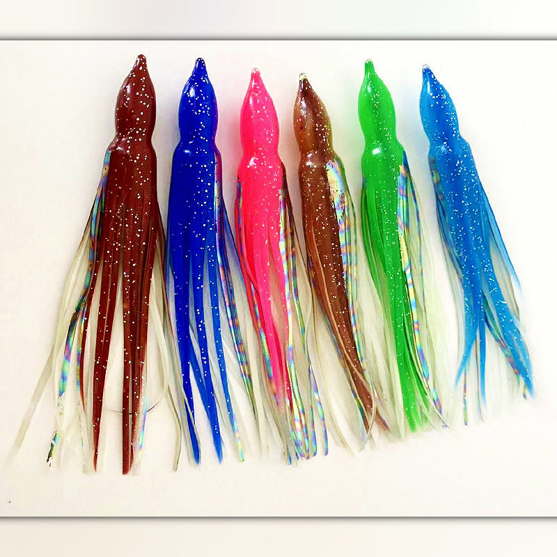 Glow Squid Skirt Lures, 15 cm / 18 cm (6 / 7 in), 5-Pack