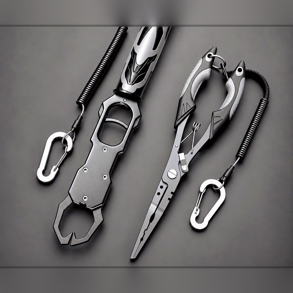 Long Fishing Pliers & Fish Gripper Set with Scale