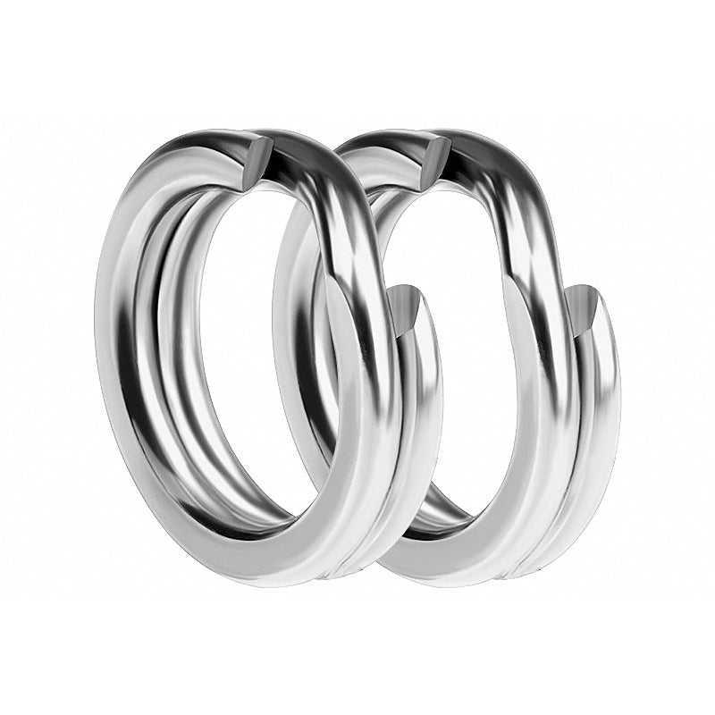 Stainless Steel Split Rings, Flattened Double Ring, Sizes 5#–13#