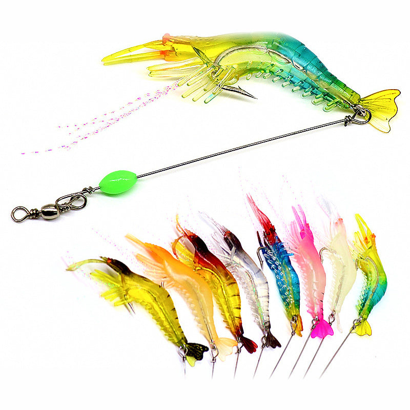 Soft Shrimp Lure with Hook, Glow Bead, 8 cm 5 g (0.18 oz)