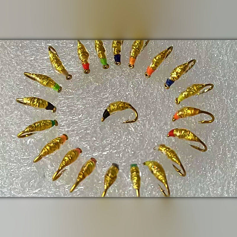 Fly Fishing Nymph Flies, Barbed Hooks, Size 8–20